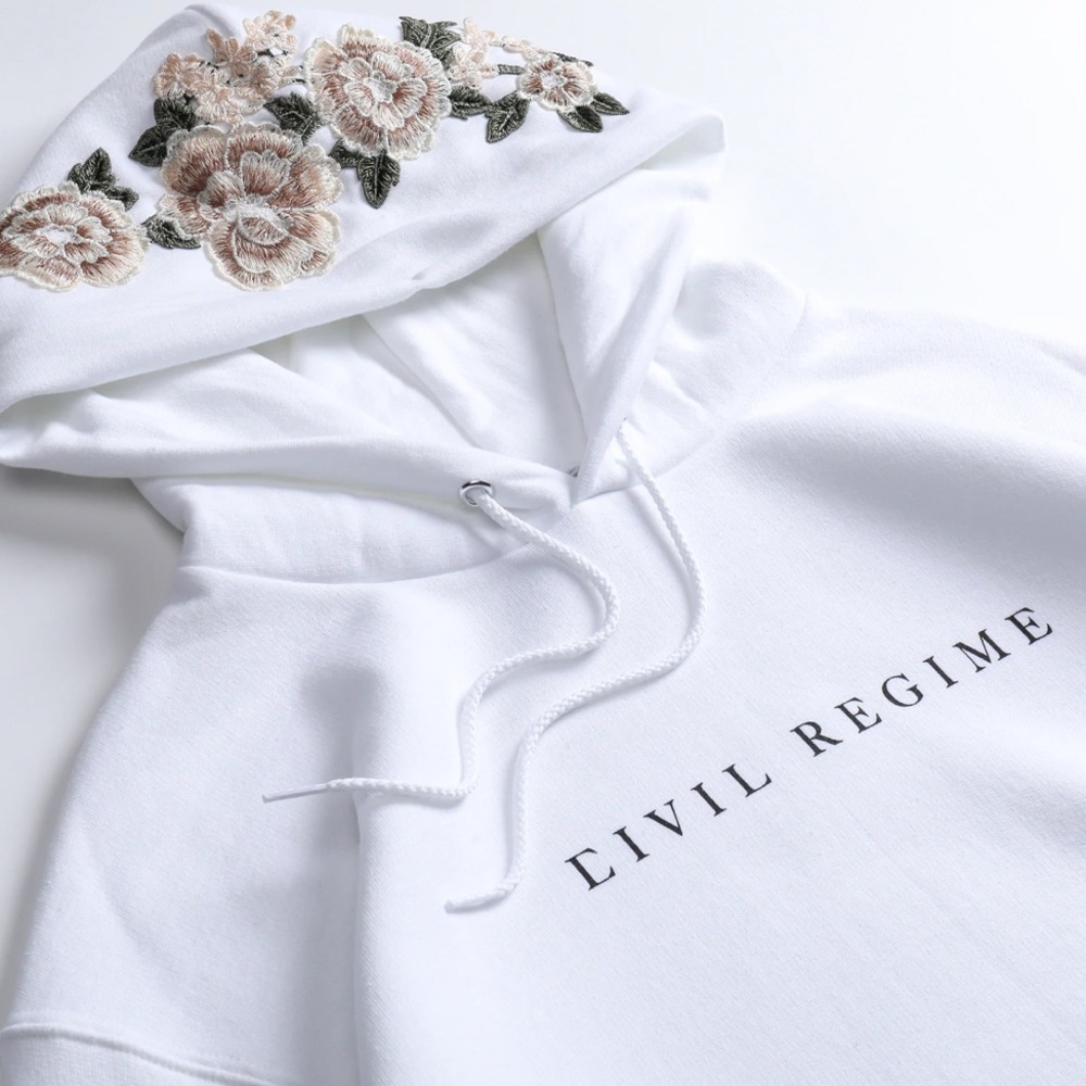 CHAMPION WHITE ROSES HOODIE IN WHITE